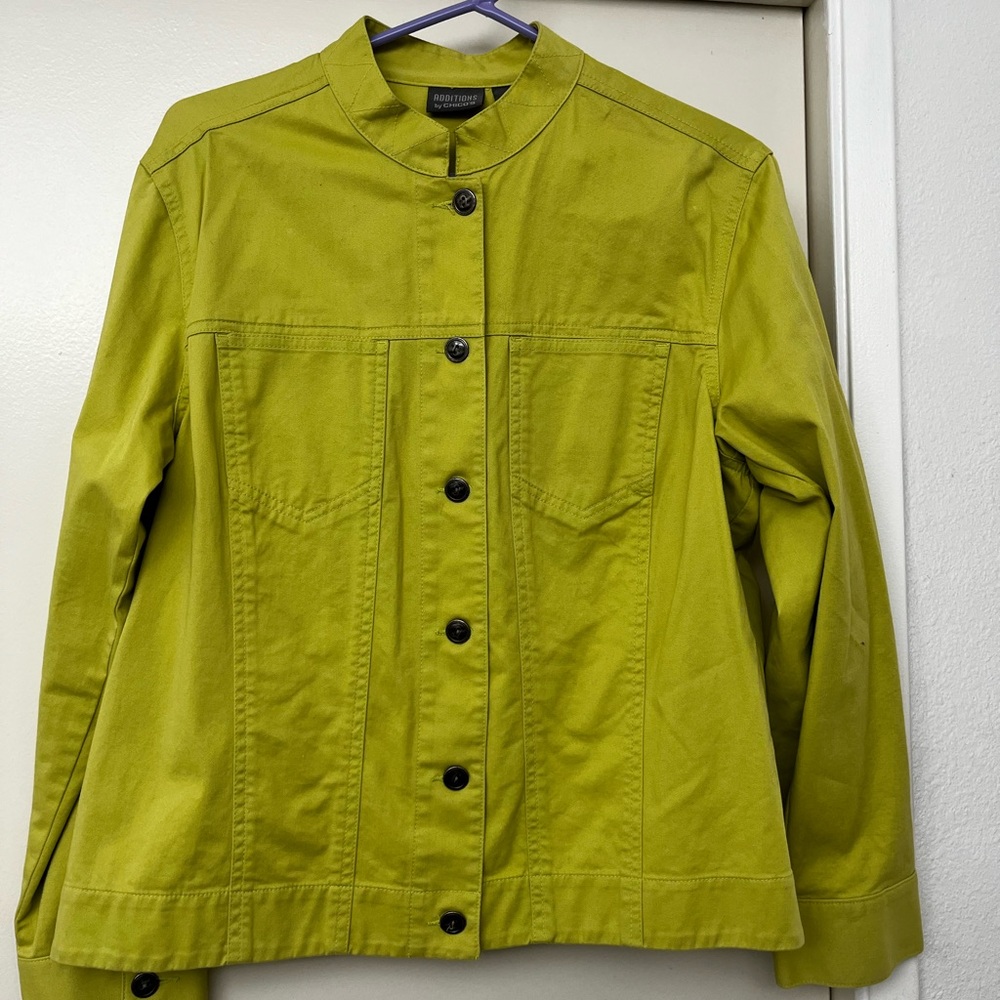 Chico's Vibrant Lime Green Button-Up Jacket